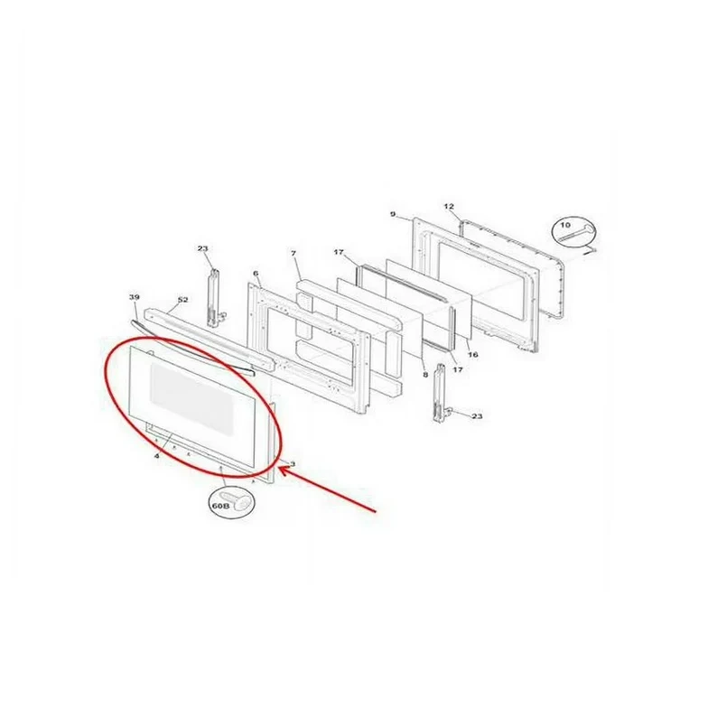 Frigidaire Range /Oven Glass Assembly - 316559108, Replaces: 316559102
