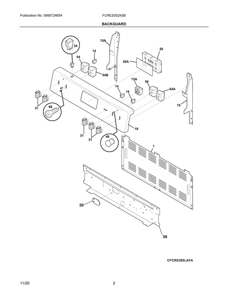 Frigidaire Range /Oven Infinite Switch (Large Burner) - 316436001, Replaces: 316021501 - Image 2