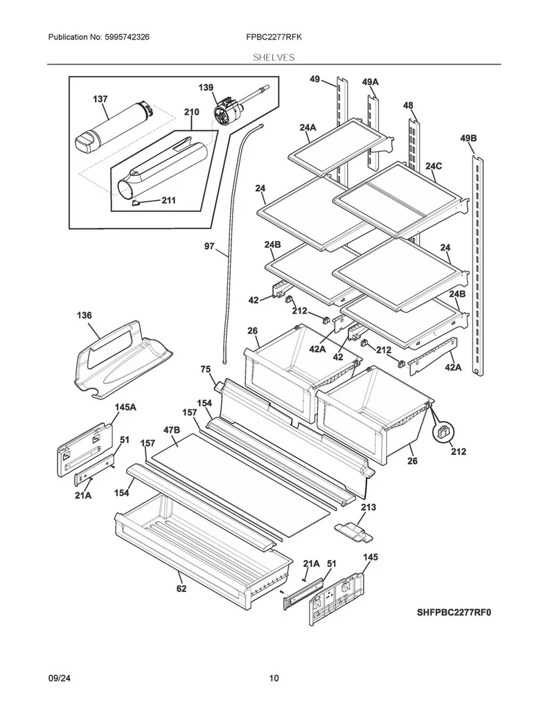 Frigidaire Refrigerator Drawer Cover & Glass - 5304508761, Replaces: 5304508068 - Image 2