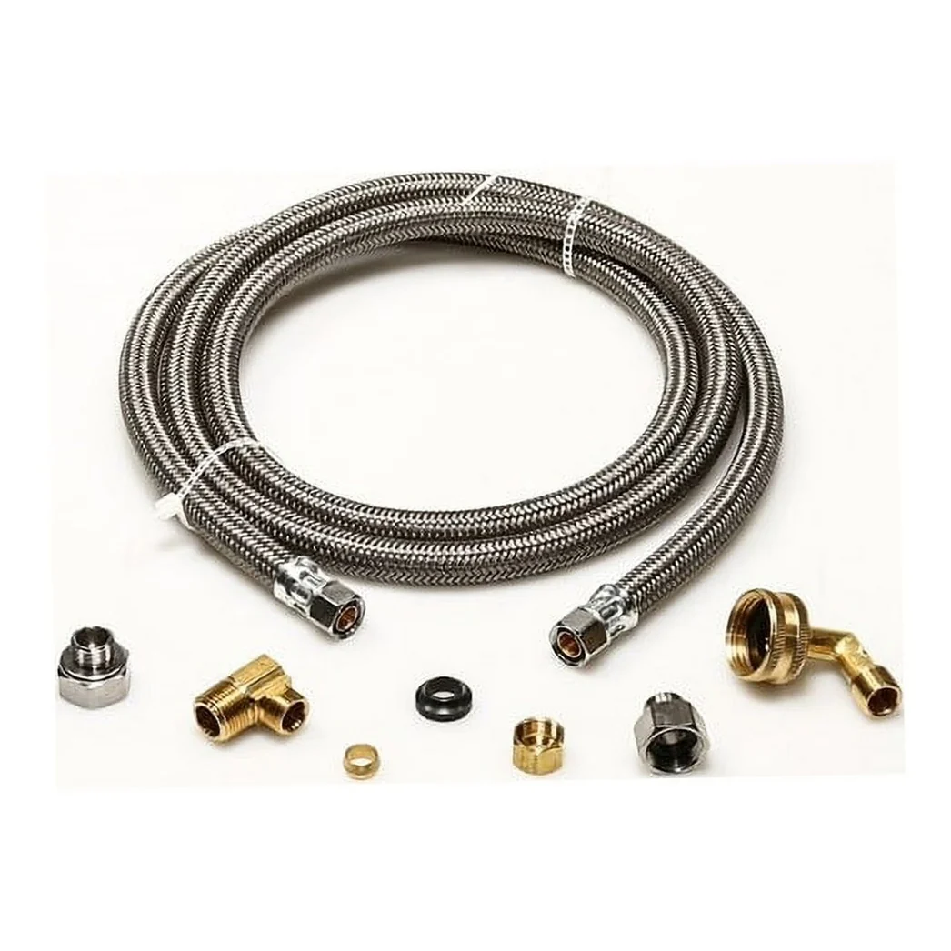 GE Dishwasher 6 Foot Universal Braided Fill Hose & Connector Kit with Adapter - WX28X326, Replaces: PM28X0319