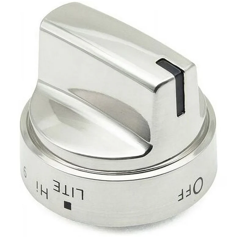 GE Range /Oven Burner Knob (Stainless Steel Look) - WB03X24818, Replaces: WB03X24818-25PK