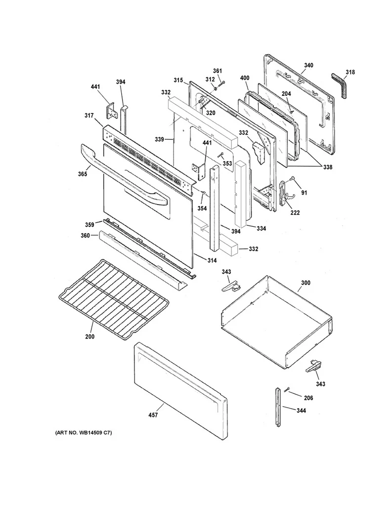 GE Range /Oven Range Drawer Glider, Left Hand - WS01L03190