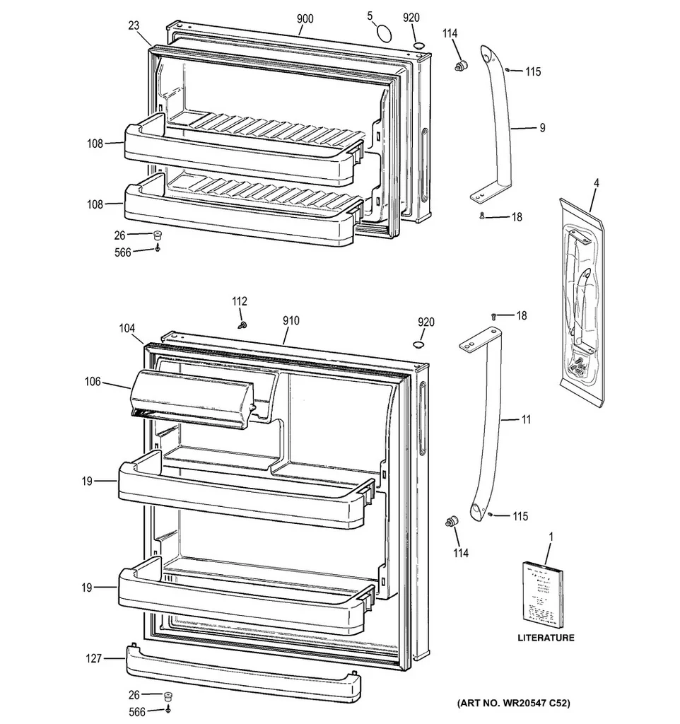 GE Refrigerator Refrigerator Door Shelf Bar, White - WG03F01622