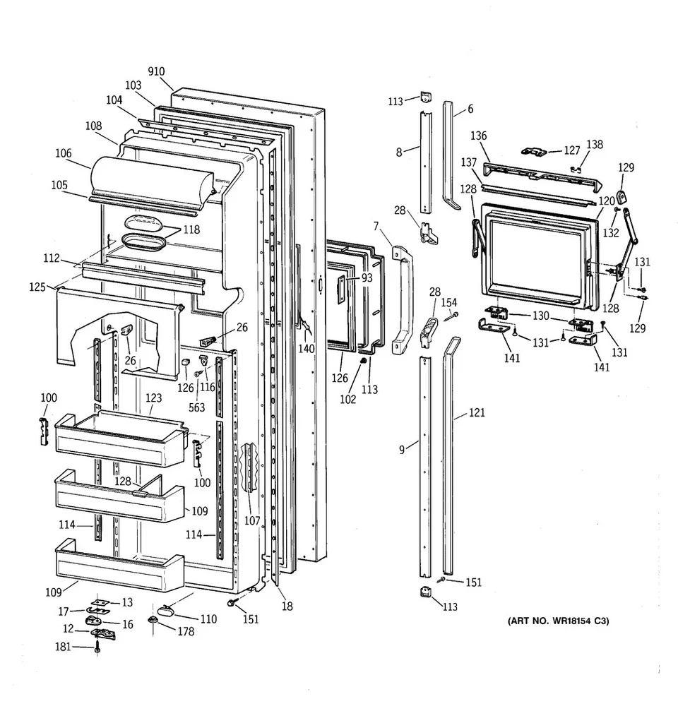 GE Refrigerator Refrigerator Upper Door Closing Cam - WG03F00387