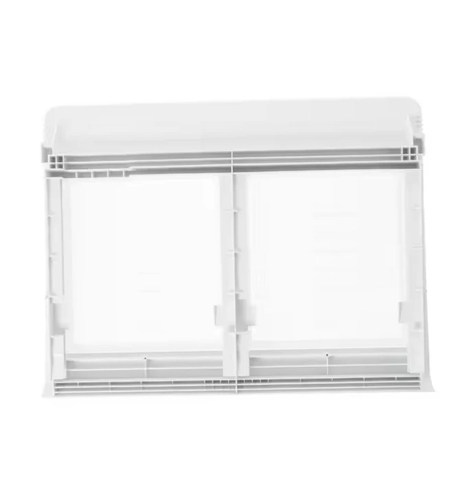GE Refrigerator Vegetable Pan Cover with Glass - WR32X10500, Replaces: WR32X10002