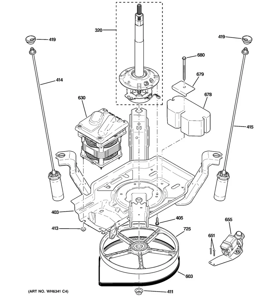GE Washer Shaft & Mode Shifter Assembly - WG04A00196