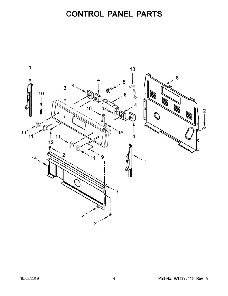 Whirlpool Range /Oven Control Board - W11122536, Replaces: W10424884 - Image 2
