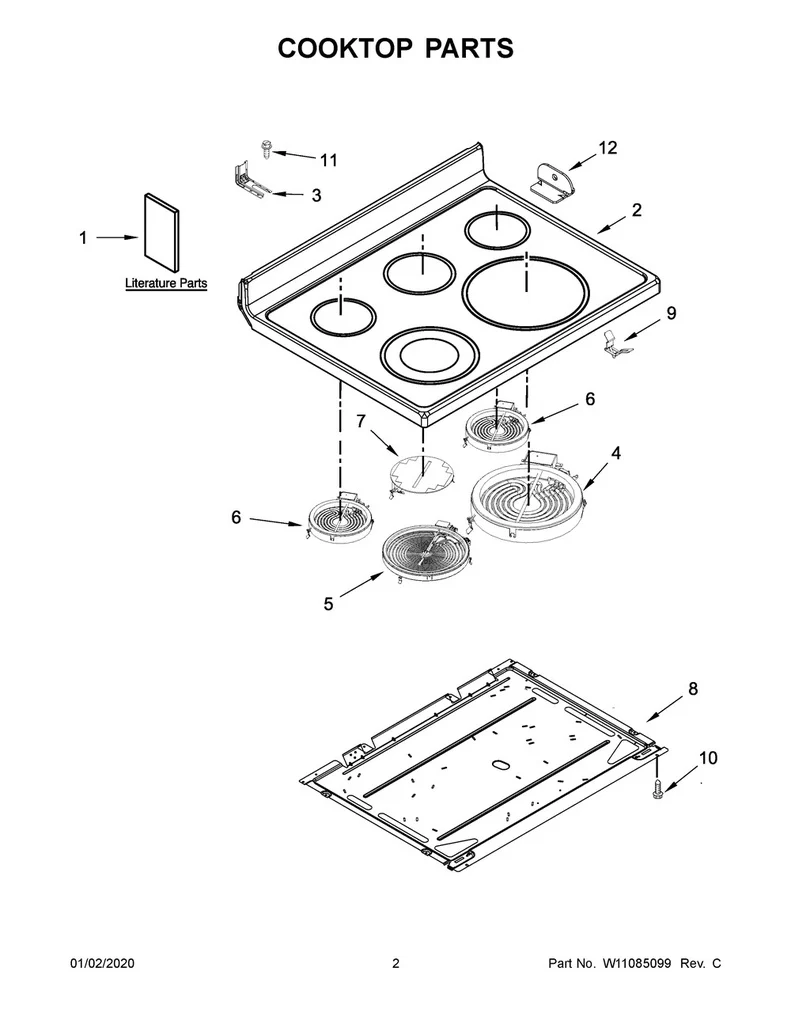 Whirlpool Range /Oven Dual Surface Element - WPW10535150, Replaces: W10535150 - Image 2