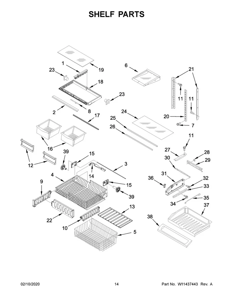 Whirlpool Refrigerator Glass Shelf - W10830307, Replaces: W10493529 - Image 2