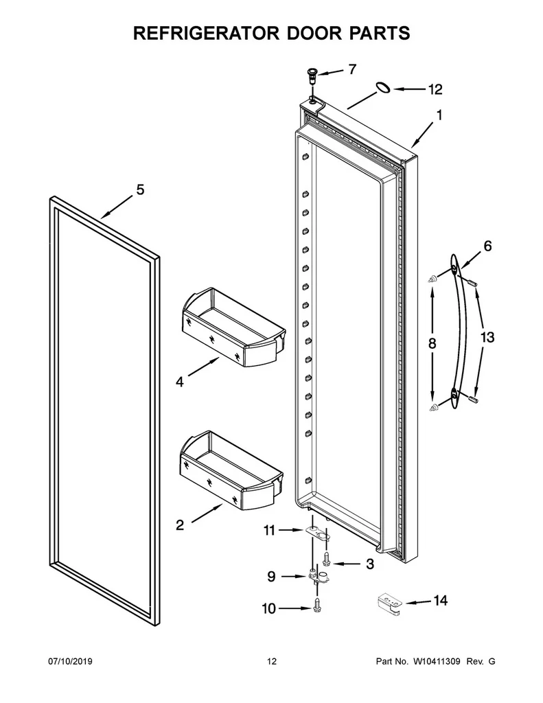 Whirlpool Refrigerator Refrigerator Door Hinge Cover, Midnight Grey - WPW10257218