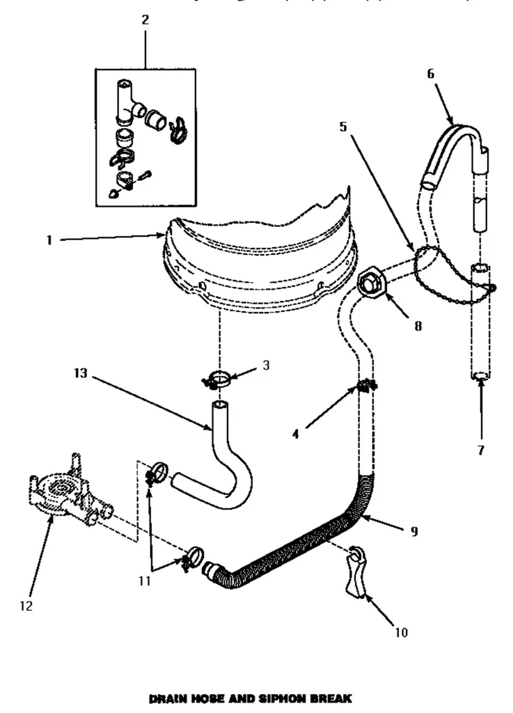 Whirlpool Washer Drain Hose - WP40053901, Replaces: 34502 - Image 2