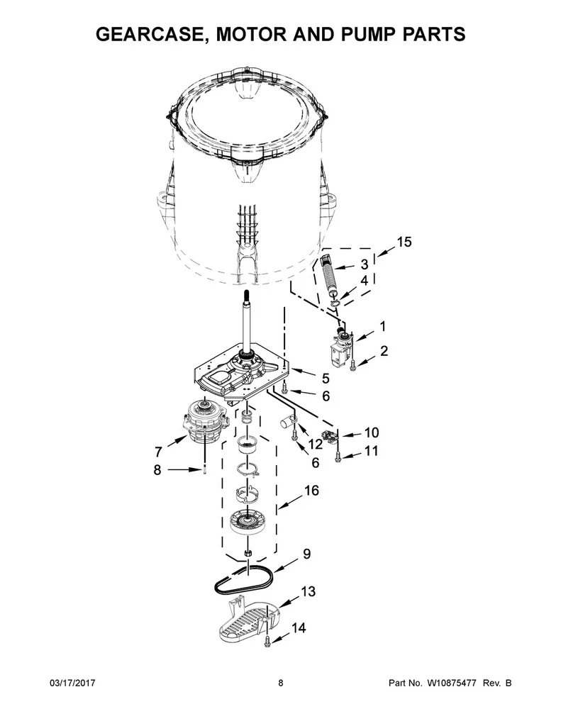 Whirlpool Washer Drain Pump Assembly - WPW10661045, Replaces: W10215134 - Image 2